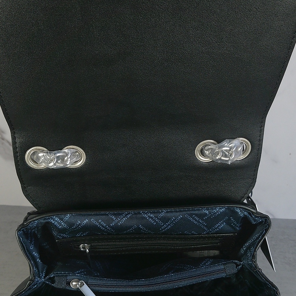French Connection Darcy Crossbody Black NWT 2 Way Shoulder Bag Purse - Picture 5 of 8